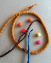 Jo Ann Manzone Cording and felted balls Jo Ann Manzone Cording and felted balls